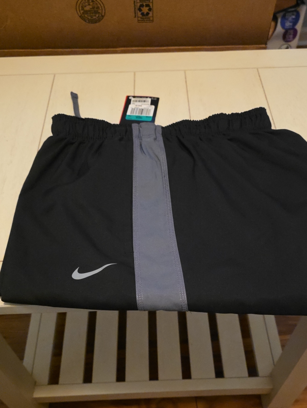 Nike Black Sweatpants with Gray Center Stripe